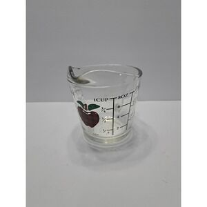Anchor Hocking glass‎ measuring cup Decorated With Apples cooking kitchenware